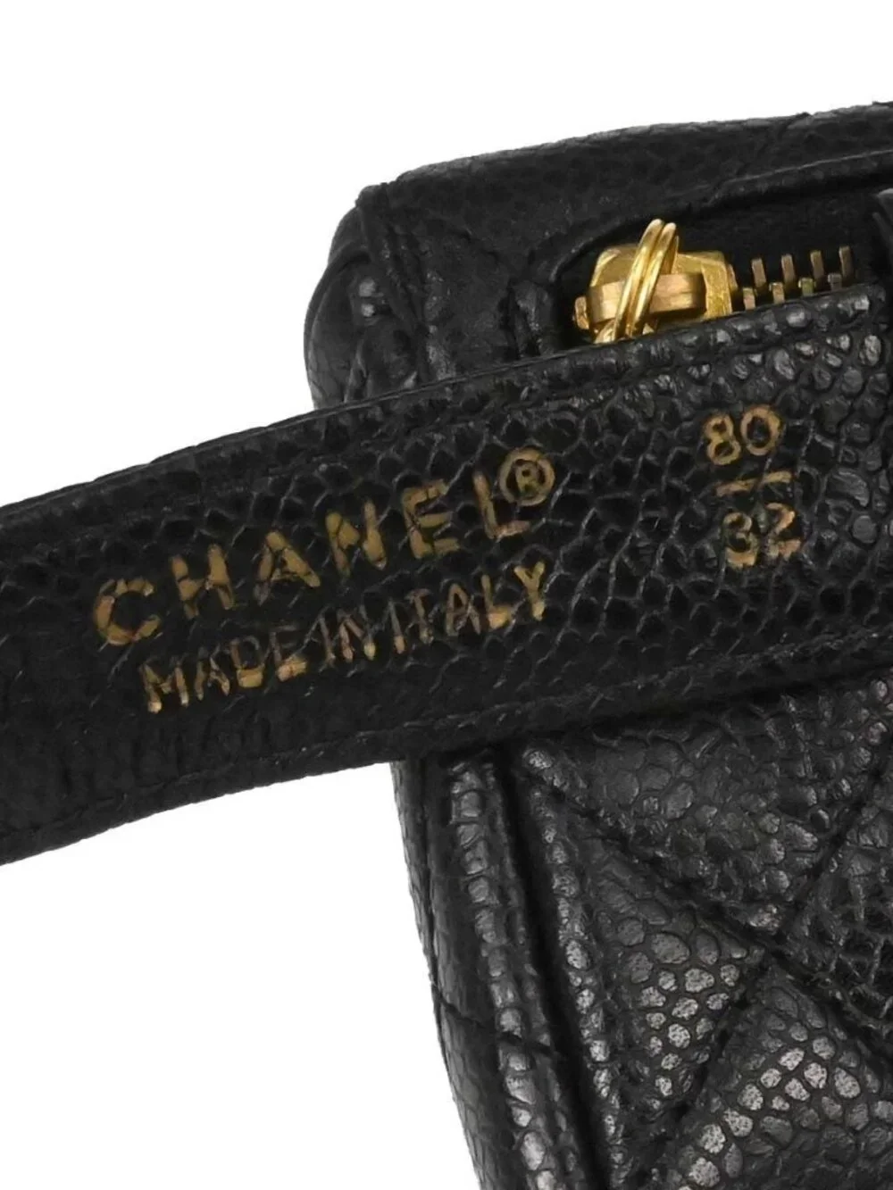 Chanel Black Calfskin Waist Bum Bag #80/32 168605